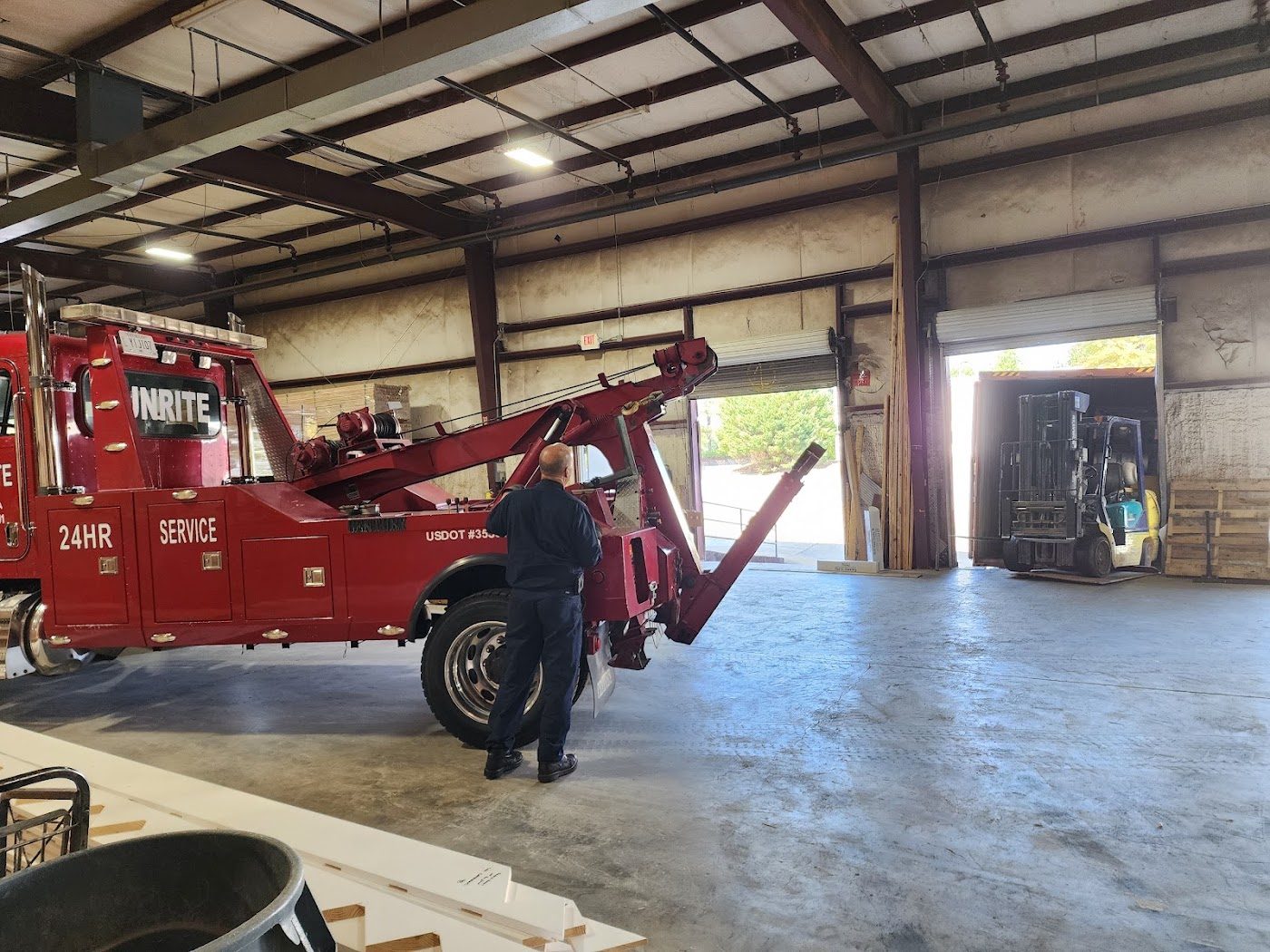 Wrecker in the shop