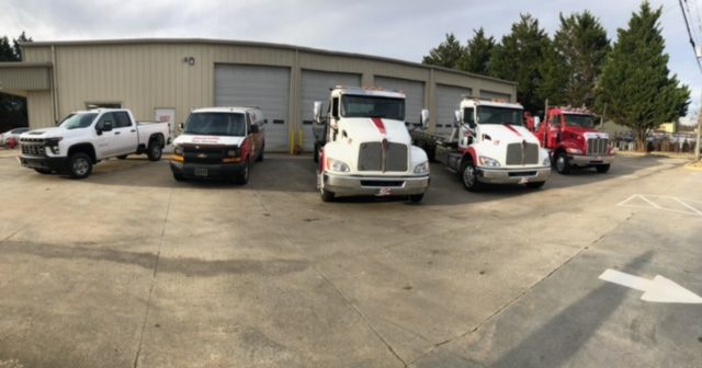 Dunrite trucks at the yard